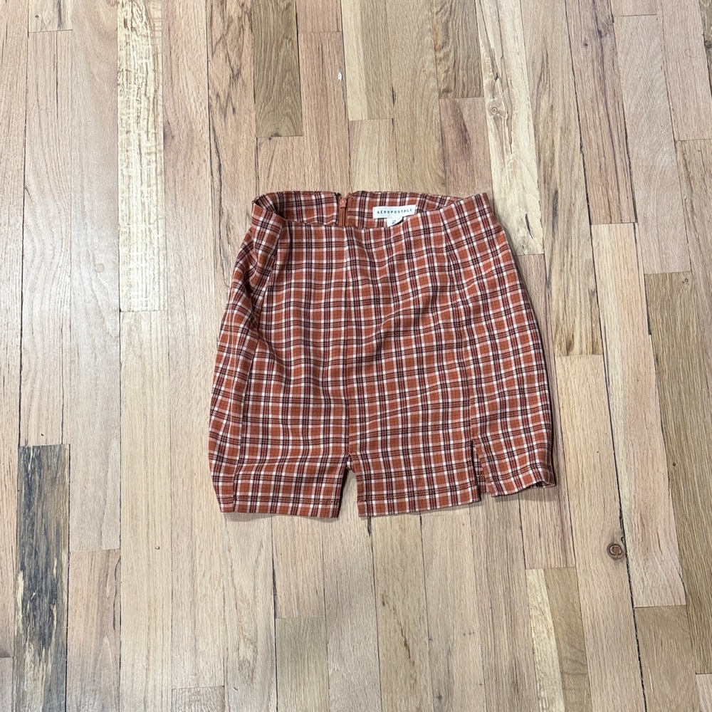 Aeropostale Women's mahogany Checkered Mini Skirt